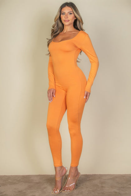 Neck Long Sleeve Bodycon Jumpsuit – Ms Boojie’s Closet