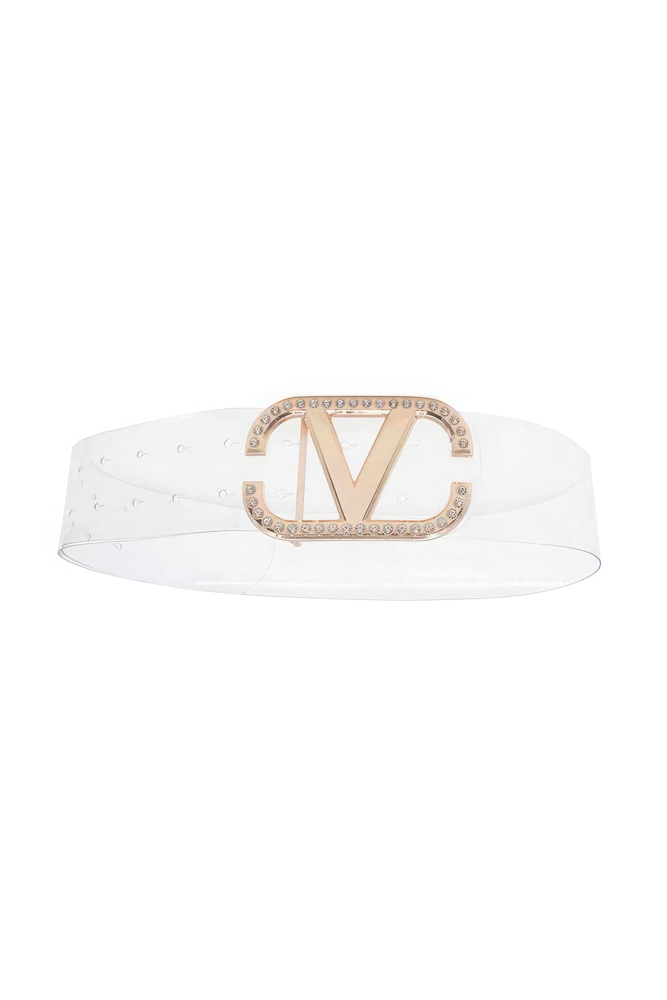 Angled Rhinestone Inverted V Buckle Belt